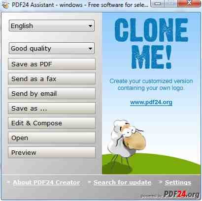 Screenshot with PDF24 Assistant for Printing, etc.