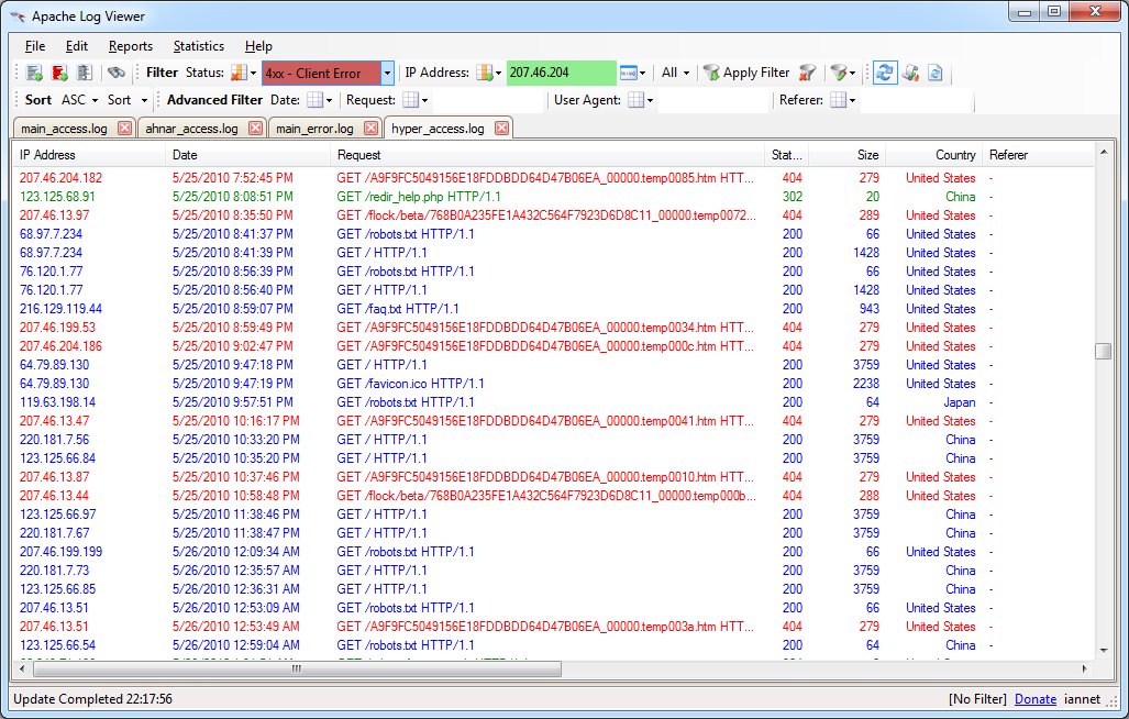 Screenshot of Apache Logs Viewer